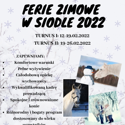 FERIE ZIMOWE W SIODLE 2022